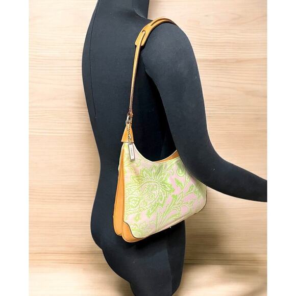 Vintage Coach 8913 Girlie Floral Twill Hobo & Matching Wristlet - Picture 10 of 15